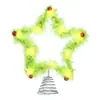 Decoración Navideña Árbol de Navidad Nuevo Producto Transfronterizo Decoración de Copa de Árbol Peluda Estrella de Cinco Puntas Verde Decoraciones Navideñas