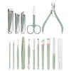 Bolsa Plegable Portátil Transfronteriza Set de 16 Piezas de Herramientas para Manicura Cuchillo para Pedicura de Piel Muerta Recogedor de Oídos Set de Herramientas de Belleza para Manicura