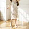 Falda Nueva de Lunares Primavera/Verano 2026, Falda de Longitud Media, Falda Bodycon, Falda Adelgazante de Cintura Alta para Viajar, Falda Lápiz