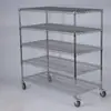 Prateleiras móveis antiestáticas, estantes de materiais para armazém/oficina, estantes de armazenamento de fábrica em aço inoxidável, estantes de exposição, estantes de vários níveis com rodas