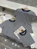 [Em Estoque] Camiseta de Algodão Manga Curta Listrada Azul e Branca Clássica de Caimento Solto Ralph Purple Label