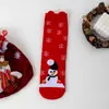Calcetines de Comercio Exterior Transfronterizo para Mujer, Calcetines Navideños Populares de Amazon, Calcetines de Media Pantorrilla, Papá Noel, Muñeco de Nieve, Reno, Calcetines Rojos