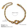 Pulsera de Moda Europea y Americana Collar de Oro de 18K Cadena en Forma de O Collar de Cristal Pulsera de Perlas Collar de Circonita Joyería de Acero Inoxidable