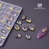 K9 Novo High-End 5.5*8mm Retangular Octogonal Fundo Plano Colorido Pedras de Strass para Nail Art com Base Dourada Adesivos para Unhas