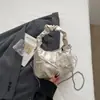 Bolsa de Cadena con Lazo Plisado Nueva Primavera Estilo Coreano Diseño de Nicho Bolso de Mano Bolso de Mujer Estilo Dulce Bolso Cruzado