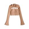 Nuevo estilo de chica caliente de punto de dos piezas con cuello halter T-shirt para mujer top sexy ropa europea y americana para mujer