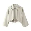 Ins transfronterizo europeo y americano 2026 nueva moda elegante ropa de mujer al por mayor color liso solapa casual cremallera chaqueta abrigo