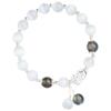 Pulsera valiente de piedra ojo de gato diseño retro de nicho para niñas cuentas de transferencia pulsera valiente de piedra lunar gris amigas
