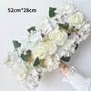 Novo Arranjo de Flores de Chão para Casamento Flor de Seda Artificial Flor Acabada Decoração Floral L Arranjo de Flores de Eucalipto t Guia de Caminho de Palco Arte Floral de Casamento