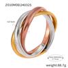 Pulsera europea y americana de alta gama de acero de titanio de moda transfronteriza de cara ancha con garganta de ganso, tendencia personalizada, combinación de colores, tres círculos, hueso de serpiente, acero de titanio dorado
