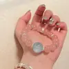 Nuevo Pulsera Océano Azul con Cristal Rosa para Atraer Amor, Mismo Estilo que Yi Mengling, Pu Yanyan y Chen Haoyu, Pulsera para Mujer