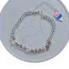 Pulsera de Flores de Helado Coloridas Estilo Dulce con Cuentas para Mujer, Joyería Personalizada Estilo Ins con Cuentas Redondas Estilo Princesa Regalo para Novia