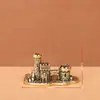 Latão Puro Castelo Estilo Ocidental Vintage Aquário Micro-Paisagem Decoração Mesa Animal de Chá Artesanato Latão Pequeno Ornamento