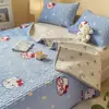 Frazada de Cama de Felpa de Leche de Gasa de Doble Capa Juego de Tres Piezas Dormitorio de Estudiantes Manta de Doble Cara Protector de Colchón y Cama