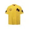 Camiseta Gris Bordada con Letra T Estilo High Street Americano para Hombres y Mujeres Marca Tendencia Nacional Verano Nuevo Holgado Estilo Pareja Manga Corta