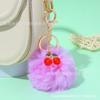 Lindo Chaveiro de Pom-Pom de Cereja para Meninas, Pingente de Pelúcia de Coelho Rex, Pingente de Chave de Bolsa, Presente Decorativo para Melhor Amiga