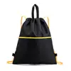 Bolsa com Cordão de Tecido Oxford Mochila Portátil para Homens e Mulheres Bolsa para Lazer ao Ar Livre Bolsa com Cordão de Grande Capacidade Bolsa para Caminhada e Viagem com Logotipo