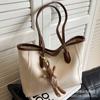 Estudante universitário classe viajante grande bolsa feminina 2023 nova moda simples grande capacidade bolsa de ombro estilo ocidental bolsa tote