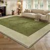 Alfombra de Seda de Hielo, Felpudo para Sala de Estar, Estilo Retro Vintage Francés Verde, Lavable y Limpiable con Trapo, Esterilla de Piso para Verano, Cobertura Completa, Área Grande
