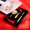 Serpente Ano Novo Estilo Chinês Marcador de Página Pen Drive Caneta de Bronze Tendência Nacional Caixa de Presente Conjunto Reunião Anual da Empresa Brinde Corporativo