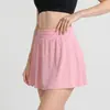 Falda Pantalón de Yoga Dos en Uno Falda de Tenis Falda Deportiva con Diseño Anti-Exposición, Cintura Alta Control de Abdomen Fitness Media Falda para Mujer
