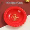 Plato de Plástico PP para Año Nuevo Banquete de Bodas Rojo Engrosado Plato de Tesoro Xiangyun Mudanza a Casa Nueva Plato para Snacks de Frutas Secas