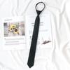 Pajarita Estilo Japonés Estilo Universitario DK Corbata Negra sin Nudo para Hombre Camisa de Vestir JK Perezosa con Cremallera Accesorios