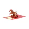 Tarjeta de Felicitación de Año Nuevo del Año del Caballo 2026 con Estampado Dorado, Tarjeta Pop-Up 3D de Estilo Chino para el Día de Año Nuevo y el Festival de Primavera, Tarjeta de Bendición de Regalo para Clientes