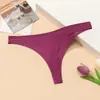 Comercio Exterior Tela Perlada de Lujo Ligero Ropa Interior para Mujer Seda de Hielo Sin Costuras T-Shapes Color Sólido para Mujer Transpirable Cómodo Sexy T-pants