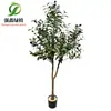 Simulación transfronteriza adornos de plantas verdes olivo flor artificial plantación árbol de camelia laca limón naranja planta en maceta