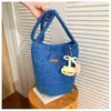 Otoño e Invierno Nuevo Retro Felpa Versátil Bolso de Hombro Gran Capacidad Bolso Cubo Nicho Casual Bolso Cruzado