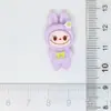 Boneca Labubu Colorida Cristal de Gelo Desenho Animado Brilhante Acessórios de Resina DIY Decoração Adereço de Cabeça Materiais