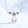 Collar de Moissanita Perla Natural de Agua Dulce Colgante Versátil Japonés y Coreano Collar de Plata de Ley s925 Para Mujer Fábrica En Stock Al Por Mayor