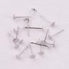 Pin Plano de Cobre con Baño de Oro Real de 18K con Pin para Oreja de Cobre Blanco 925, Aretes Tipo Topo Redondos Planos con Baño de Oro, Accesorios para Aretes Hechos a Mano