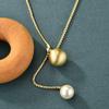 Cadena larga para suéter con cuentas cepilladas directas de fábrica, tirador de perlas, temperamento de lujo ligero, otoño e invierno, collar comodín, accesorios para mujer