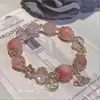 [Primera Nieve de Navidad] Pulsera de Nevadas con Buena Relación Calidad-Precio, Nuevo Estilo de Invierno Pulsera de Pareja con Cuentas de Vidrio Color Borgoña Navidad