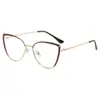 Marco de gafas de acero inoxidable 803 nuevo anti-luz azul moda ojo de gato dos colores decoración ocular se puede equipar con lente plano para miopía