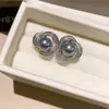 ¡Tinta Rosa Perla! Aretes Cuadrados con Flor de Circonita y Perla Elegante, Aretes de Lujo Ligero de Alta Gama, Accesorios para Orejas de Moda de Nicho