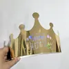Coroa Chapéu de Aniversário Folha de Ouro Chapéu de Papel Festa de Aniversário Crianças Adulto Fantasia Chapéu Acessório de Cabeça Suprimentos para Festa de Aniversário