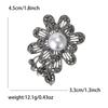 Broche de rosa de aleación retro de alta calidad con diamantes de imitación, color negro pistola, moda versátil para ropa de mujer, ramillete, joyería, pines