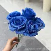 Buquê de Flores Artificiais Anna Rosa com 5 Cabeças para Casamento, Decoração de Casa e Janela