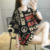 Camiseta MMt de talla grande para mujer, versión coreana, diseño retro de media manga, holgada, venta al por mayor