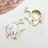 Série Oceano Rosa Estrela-do-mar, Cavalo-marinho, Concha DIY Liga Esmalte Acessórios de Joia Chaveiro Transfronteiriço Pingente