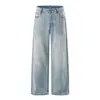 Moda Masculina Shanggu: Jeans masculino vintage de perna larga para exportação do Sudeste Asiático, calça comprida reta solta retrô