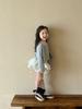 Ropa Infantil Primavera 2025 Estilo Coreano Chaqueta con Adorno de Encaje para Niña + Vestido de Tirantes Chaqueta de Principios de Primavera para Niña