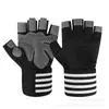 Guantes de Fitness para Hombres y Mujeres de Seda de Hielo Antideslizantes de Silicona Protectores de Muñeca para Entrenamiento con Pesas Deportes Montañismo Ciclismo Guantes de Medio Dedo