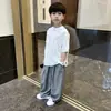 Camiseta de Verano Fina de Manga Corta para Niños 2025 Nuevo Conjunto de Camiseta Casual Holgada de Moda para Niños Talla Mediana y Grande