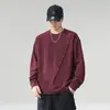 Sudadera de manga larga de estilo americano de alta resistencia para hombre, nuevo modelo otoño 2026, diseño diagonal, casual y versátil, top de manga larga con cuello redondo