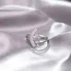 Anillo Nuevo de Industria Pesada de Primavera Hora de Correr Anillo Cruzado Femenino Nicho Apertura Ajustable Anillo que No se Desvanece