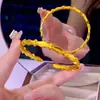Loja de Ouro Mesmo Estilo Ouro Areia Flor de Íris Sólida Pulseira Aberta para Mulheres, Pulseira da Moda Retrô Exquisita de Luxo Leve de Alta Qualidade